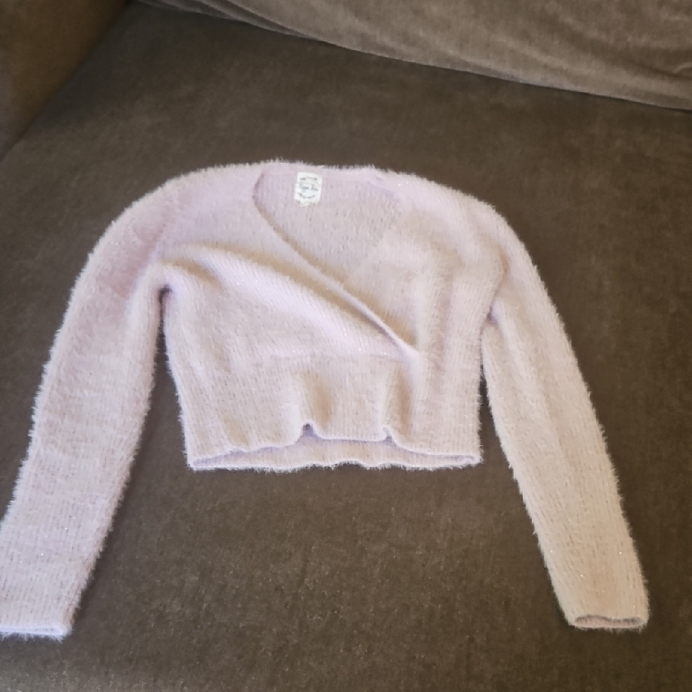 Hippie Rose Light Purple V-Neck Sweater